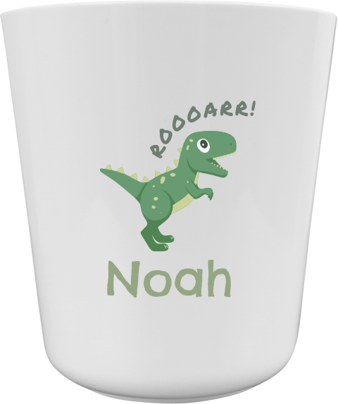 Kinderbeker met naam en baby dino