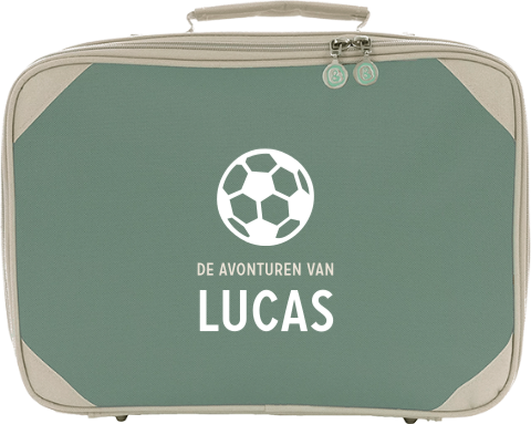 Koffertje met naam en voetbal