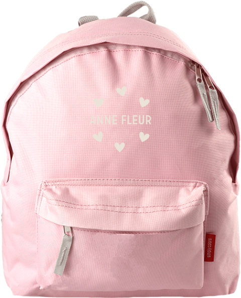 Rugzak kind met naam en hartjes