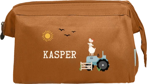 Toilettas met naam en boerderijthema