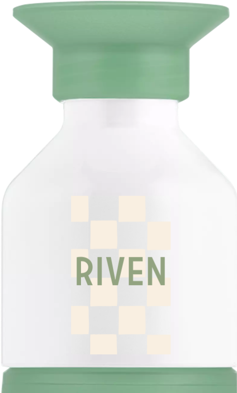 Dopper waterfles met naam en ruitjespatroon