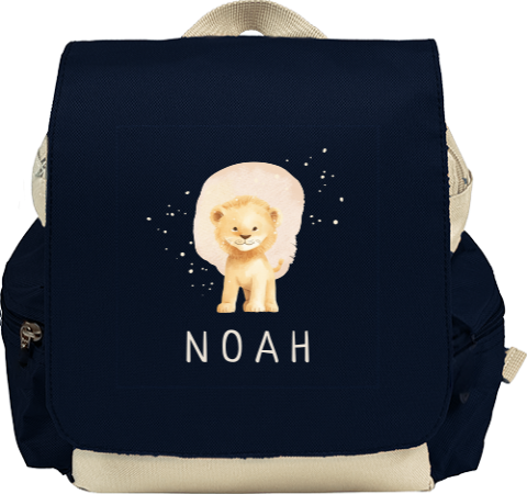 Rugzakje met naam en leeuwtje