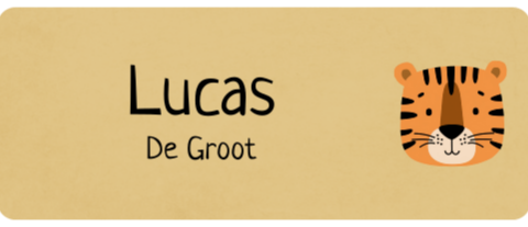 Naamsticker medium met tijger
