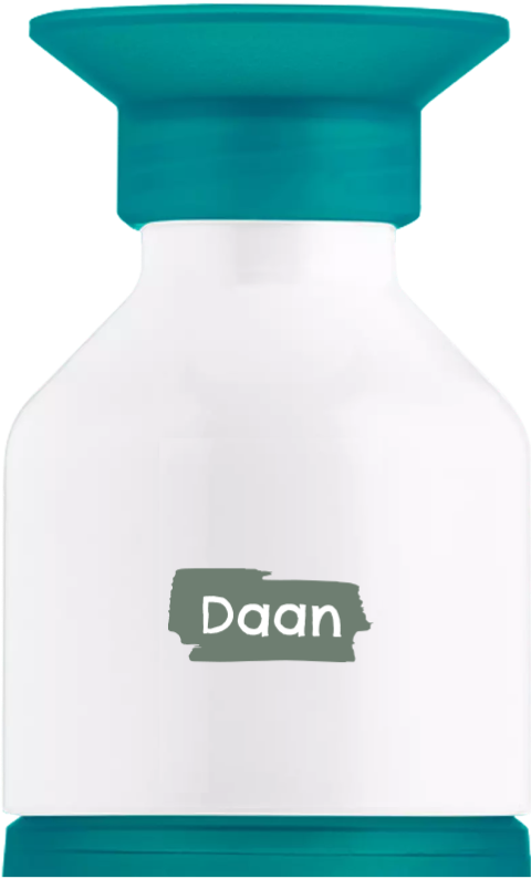 Dopper waterfles met naam en penseelstreek