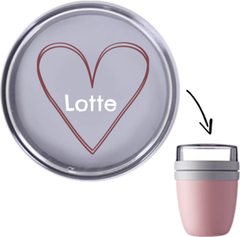 Mepal lunchpot Ellipse met naam en groot hart
