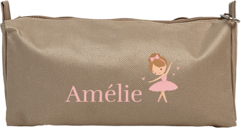Etui met naam, ballerina en hartjes