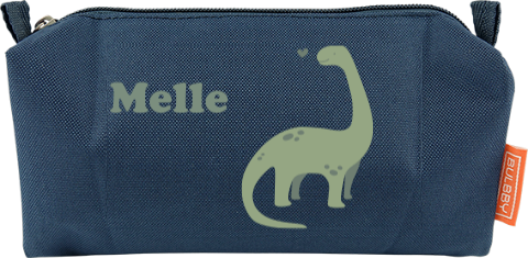 Etui met dino, hartje en naam