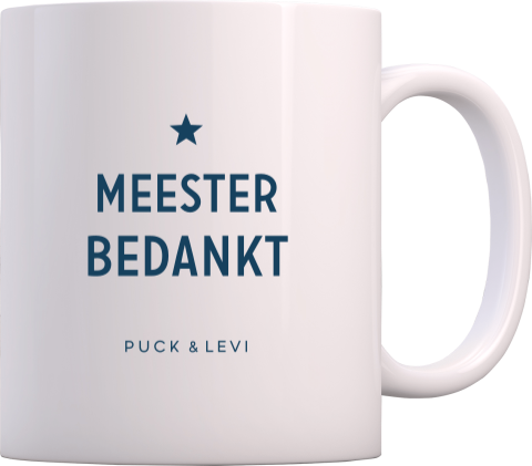 Mok met tekst 'Meester bedankt'