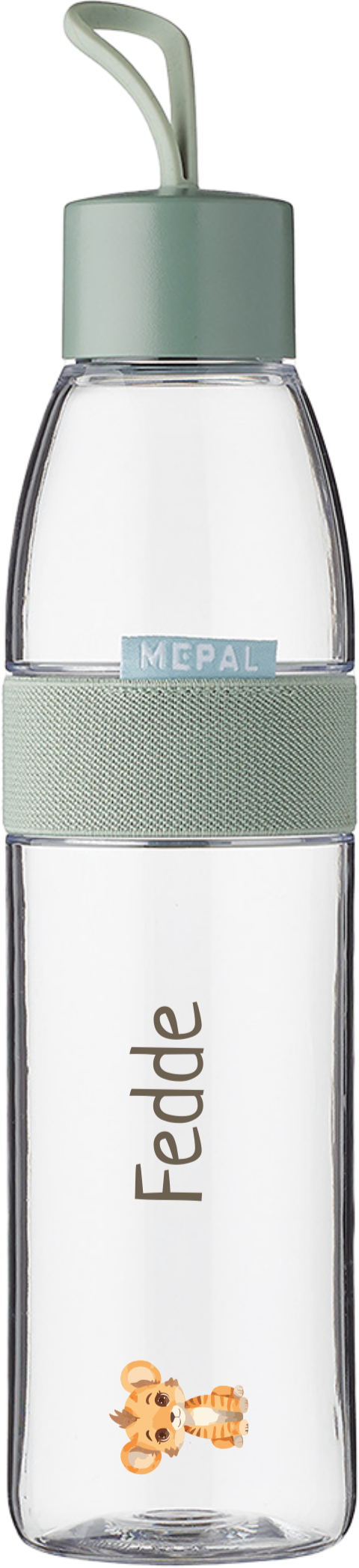 Mepal waterfles Ellipse met naam en baby leeuwtje
