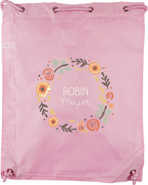 Gymtasje met bloemenkrans 