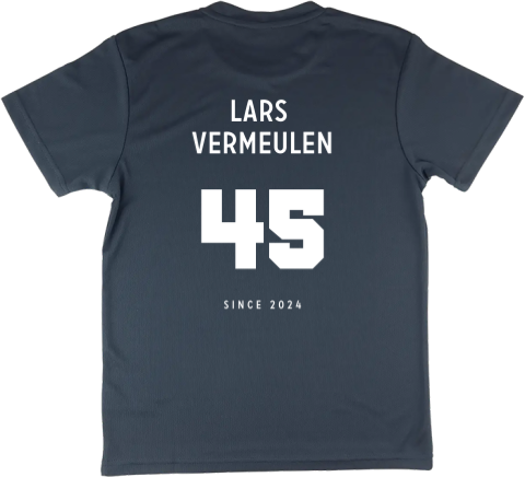 Sportshirt voor kind met naam en cijfer