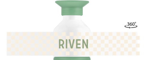 Dopper waterfles met naam en ruitjespatroon