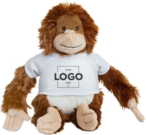 Knuffel-aap met t-shirt met logo