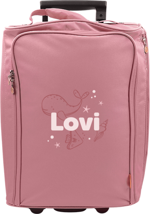 Reistrolley met naam en onderwaterwereld