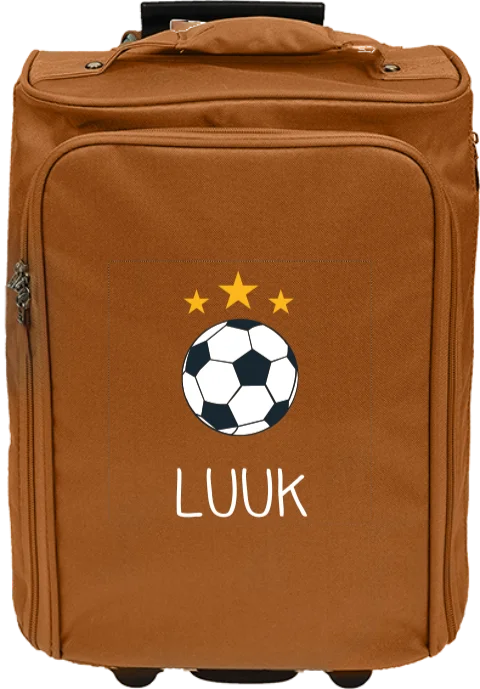 Kindertrolley met naam, voetbal en sterren