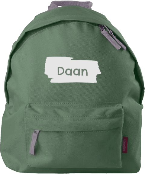 Rugzak kind met naam en penseelstreek