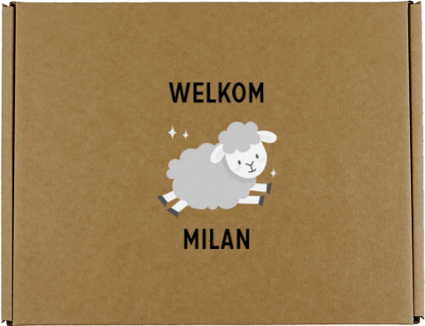 Cadeaudoos met naam en schaapje