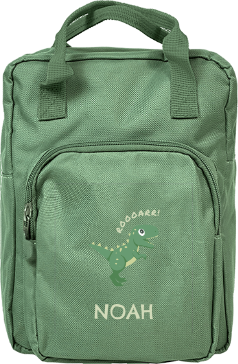 Rugzak classic met naam en dino