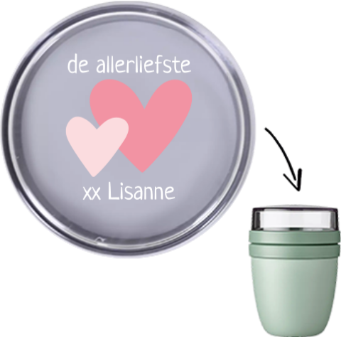 Mepal lunchpot Ellipse met hartjes en naam