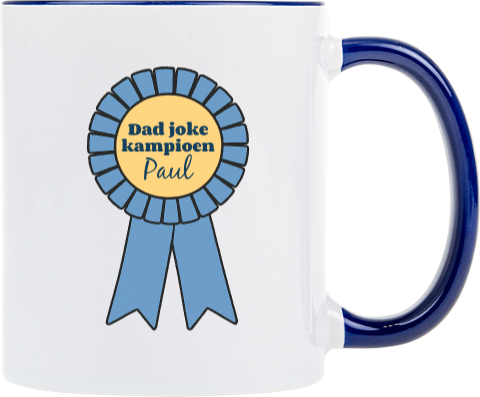 Mok medaille en naam voor vaderdag