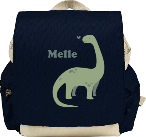 Rugzakje met naam en illustratie dino