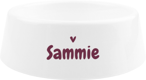 Voerbak met naam en hartje