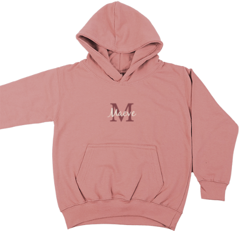 Hoodie kind met naam en initiaal
