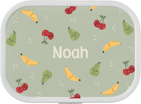 Mepal broodtrommel Campus met naam en illustraties fruit