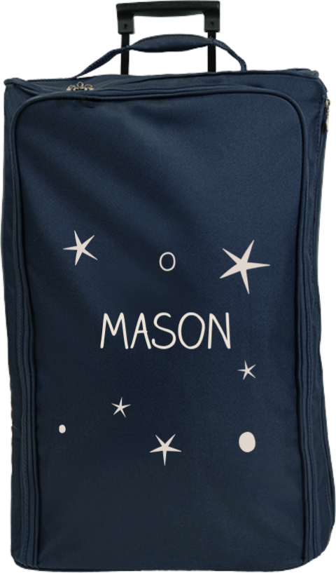 Reistrolley XL met naam, sterren en cirkels