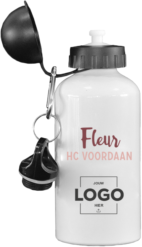 Bidon aluminium met naam en clublogo