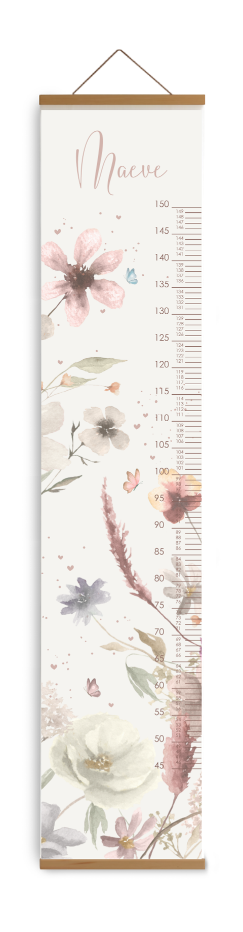 Vrolijke groeimeter met kleurrijke bloemen