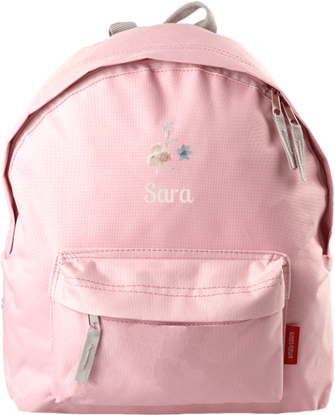 Rugzak kind met naam en bloemetjes