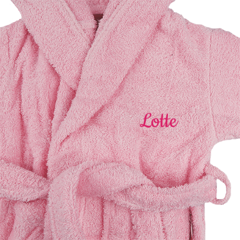 Badjasje met naam geborduurd
