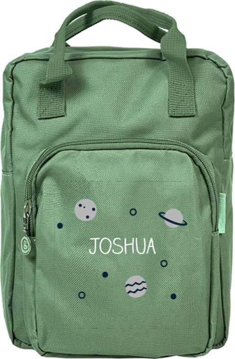 Rugtas classic met naam en planeten