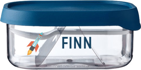 Mepal fruitbox met naam en raket