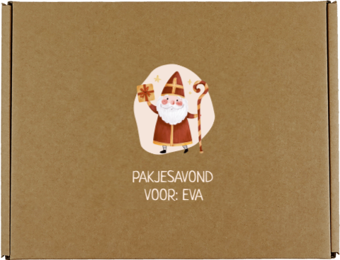 Cadeaudoos met naam en sinterklaasje