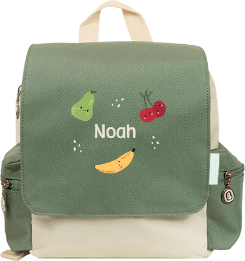 Rugzakje met naam en illustraties fruit
