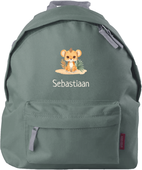 Rugzak kind met naam en kawaii welpje