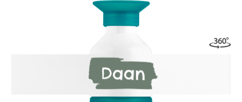 Dopper waterfles met naam en penseelstreek