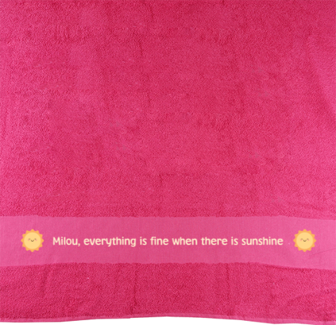 Strandlaken met naam en eigen tekst