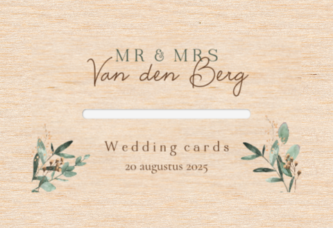 Enveloppendoos Mr & Mrs met takjes