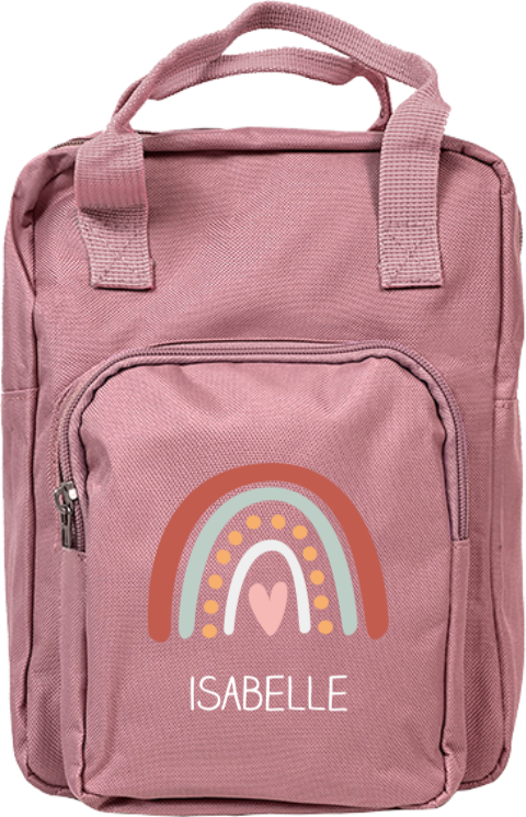Rugzak classic met regenboog en naam