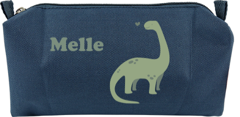 Etui met dino, hartje en naam