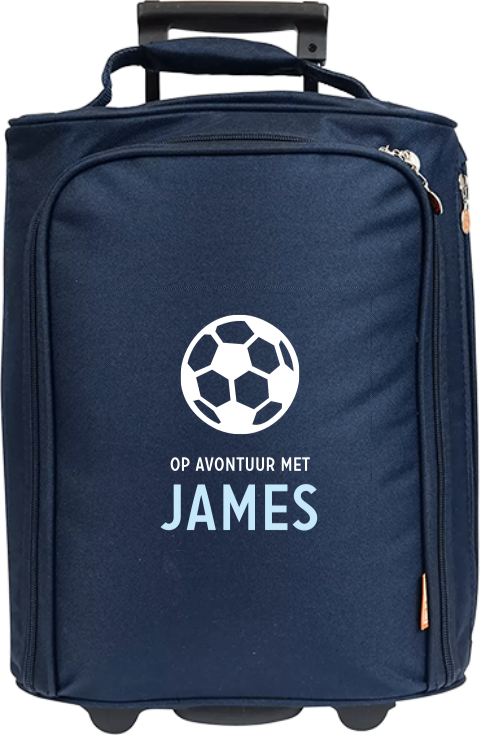 Kindertrolley met voetbal en naam