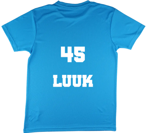 Sportshirt kind met naam en cijfer