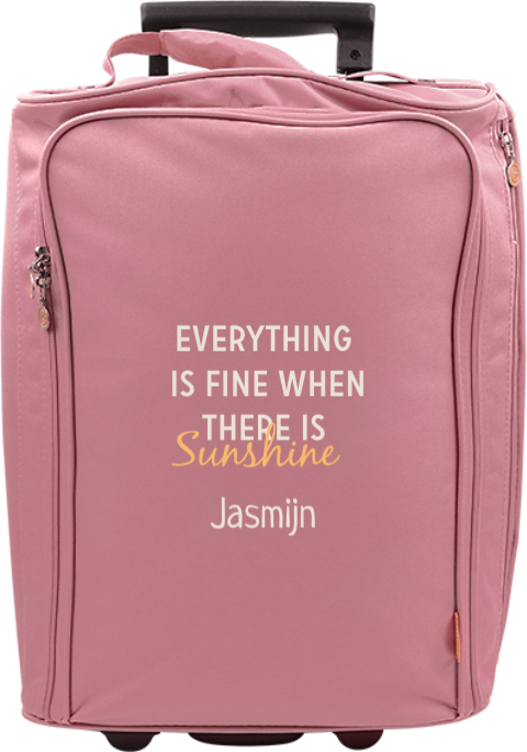 Reistrolley met naam en tekst