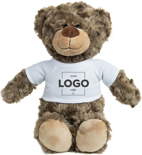 Beer met t-shirt en logo
