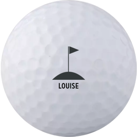 Golfballen met naam en vlag