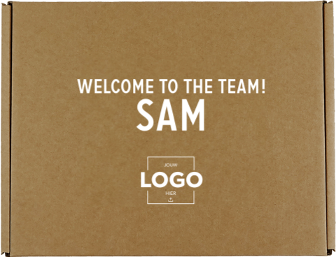 Cadeaudoos met naam en zakelijk logo