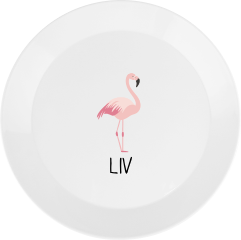 Kinderbordje met naam en flamingo